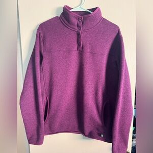 Eddie Bauer Women's Purple 1/4 button up Sweater